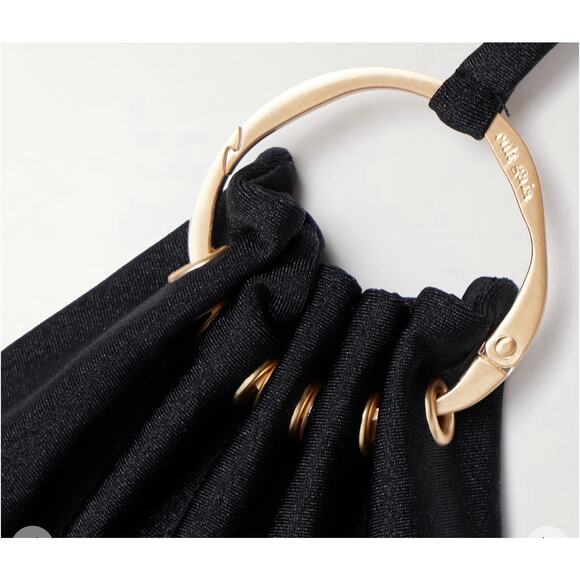 Cult Gaia Women's GoldaTriangle Bikini Swim Swimsuit L Black Gold NWT - Picture 4 of 7